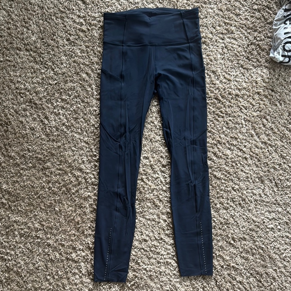 Navy 7/8 High-Rise Performance Lululemon Leggings